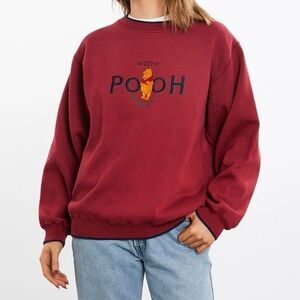 90s Vintage Winnie The Pooh Honey Disney Sweatshirt SZ L Embroidered Y2K USA